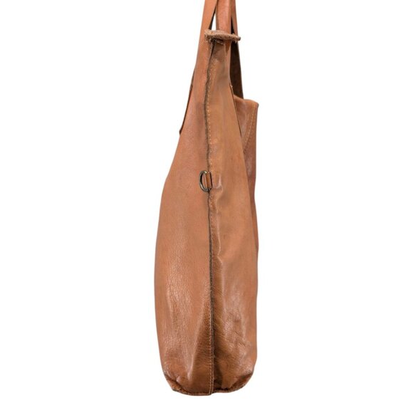 Nina Kendosa Paris Leather Tote Camel Brown Unstructured Shouldered Bag 16" - Picture 12 of 15